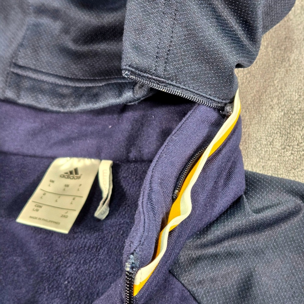 Adidas LA Galaxy Hoodie Mens Large Navy Blue Excellent Climawarm Quarter Zip MLS - Picture 6 of 16